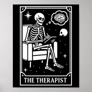 Poster O Terapeuta Cura Cartão Tarot Esqueleto Mental H
