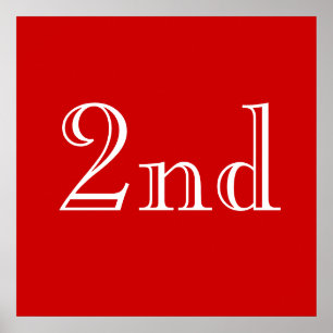 Póster ò. Texto feito sob encomenda. Vermelho e branco