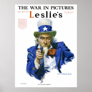 Póster O tio Sam 1917 semanal de Leslie