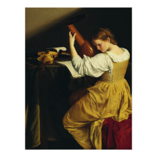 Póster O Tocador de Alaúde por Orazio Gentileschi Arte