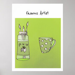 Poster O Trabalho Artístico do Seu Filho Num Cartaz