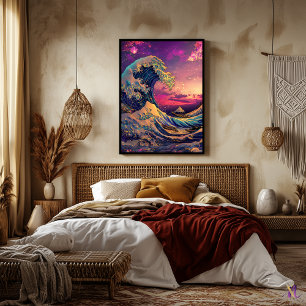 Poster O Trabalho de arte de Cyberpunk da Onda Sintética 