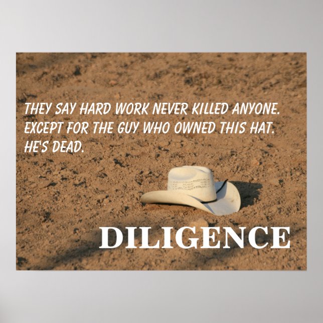 Póster O trabalho de duro não o matar (prometo) [L] (Frente)