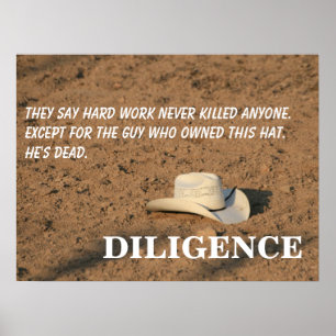Póster O trabalho duro não o matará (eu prometo) [L]
