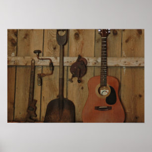Poster O trabalho joga então a guitarra