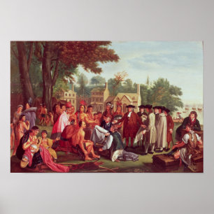 Póster O Tratado de William Penn com os indianos em 1683