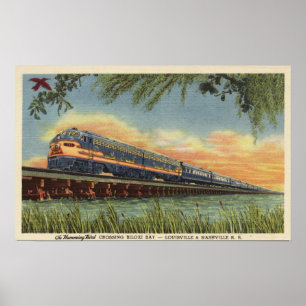 Póster O trem de estrada de ferro do pássaro do zumbido