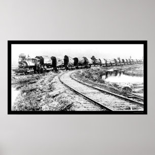 Póster O trem do RR com sequóia vermelha registra 1919