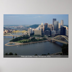 Póster O triângulo dourado de Pittsburgh, Pensilvânia,