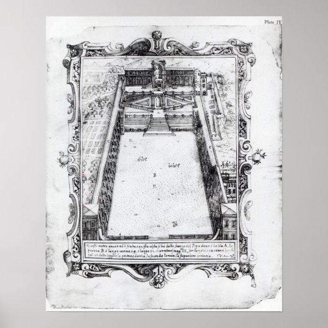 Poster O Tribunal de Belvedere no Vaticano de Roma, 1581 (Frente)