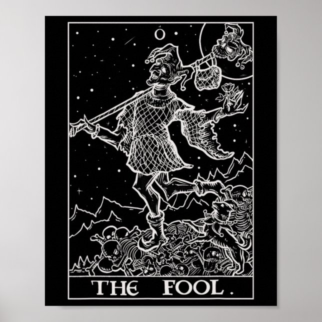 Poster O Tribunal do Cartão de Fool Tarot, Jester Hallowe (Frente)