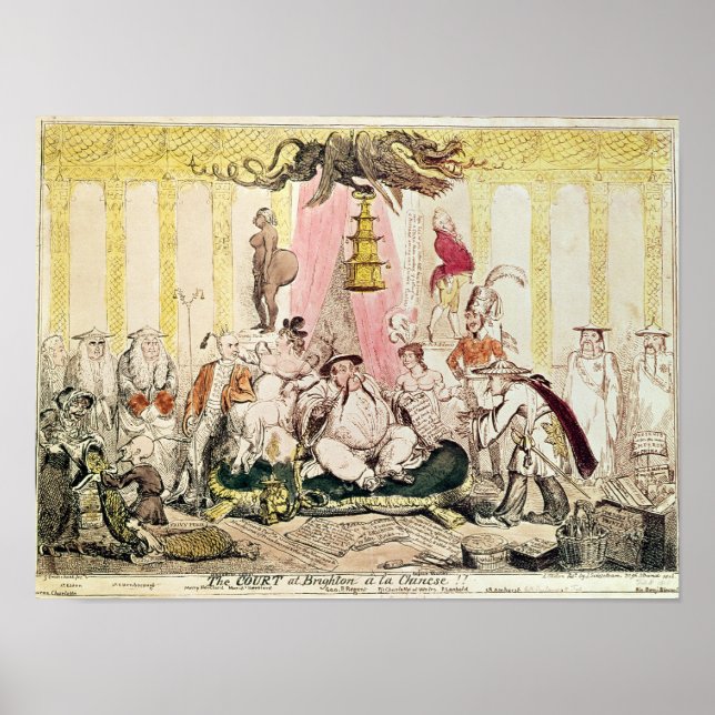 Póster O Tribunal em Brighton a la Chinese, 1816 (Frente)