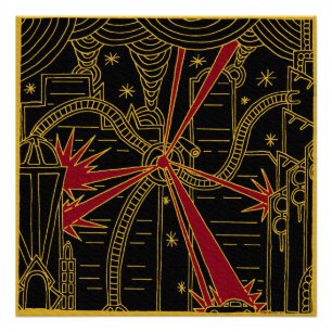 Póster O tripé ataca o poster do art deco
