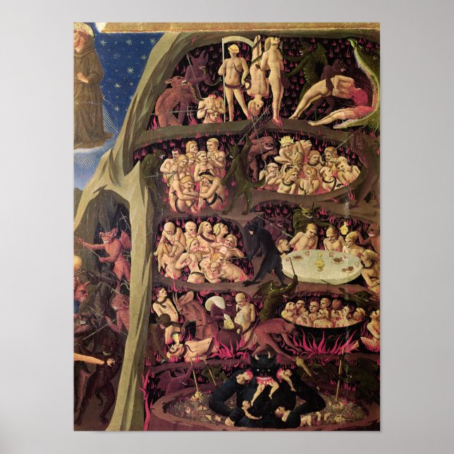 Póster O último julgamento, detalhe do inferno, c.1431 (Frente)