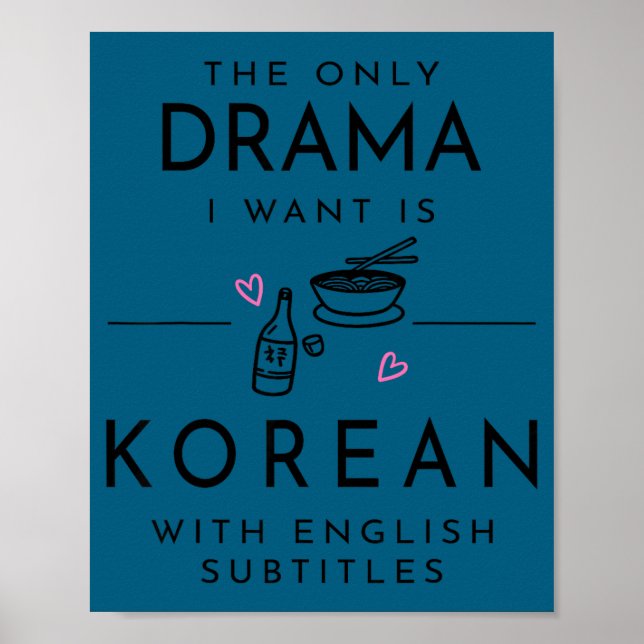 Poster O único drama que quero é coreano com inglês (Frente)