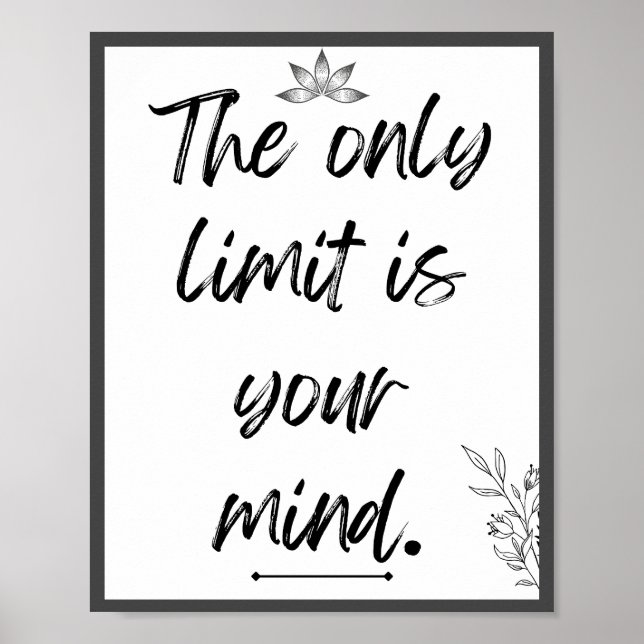 Poster O único limite é a sua citação mental (Frente)