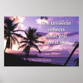 Poster "O Universo" Citação Positiva Arte de Parede & Pos