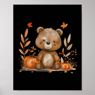 Poster O Urso Bonito de Figurino do Dia das Bruxas, outon