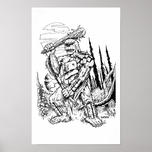 Poster "O Urso" - Ilustração de Tracy Lesch (Frente)