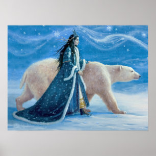 Poster O urso polar e a princesa 12x16 da neve