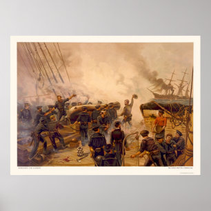 Póster O USS Kearsarge afunda o CSS Alabama em 1864