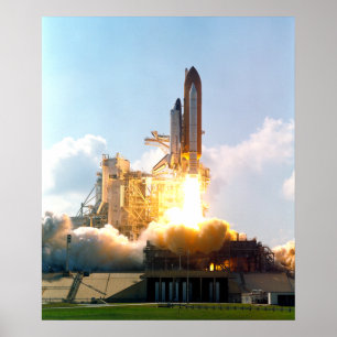 Póster O vaivém espacial Atlantis sopra fora