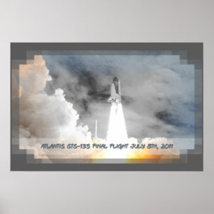 Póster O vaivém espacial STS-135 de Atlantis dura o vôo