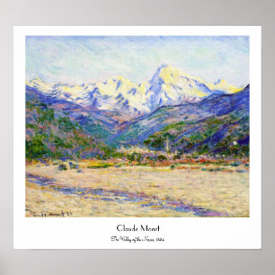 Póster O vale do Nervia, Claude Monet 1884