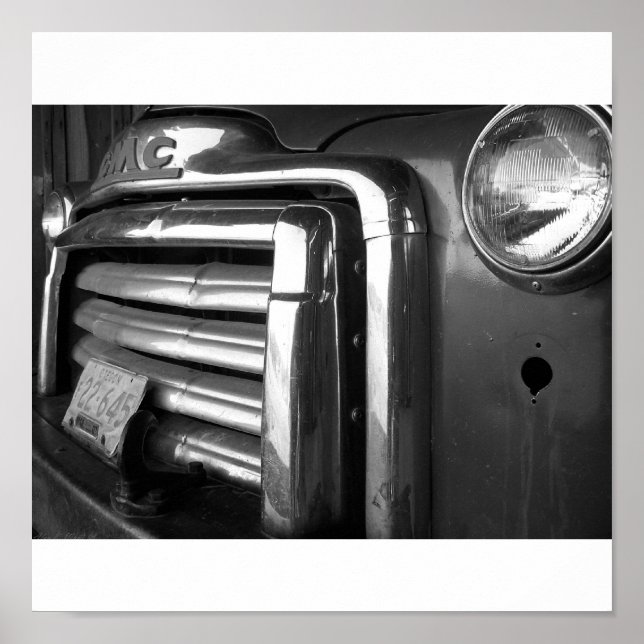 Póster O velho caminhão de cultivo do GMC que fotografei. (Frente)