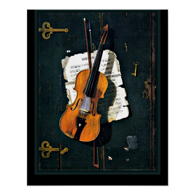 Póster O Velho Violino, pintura de arte (Frente)