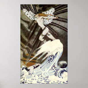 Póster O vento norte que obtem cansado sobre o mar