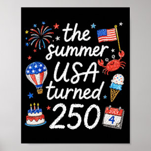 Poster O Verão Americano Comemora 250 Anos 4 De Julho Cri