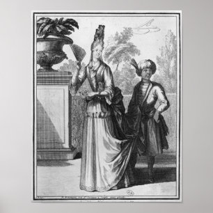 Póster O vestido do Noblewoman, fim do século XVII