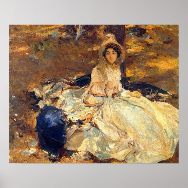 Póster O vestido rosa, de John Singer Sargent (Frente)
