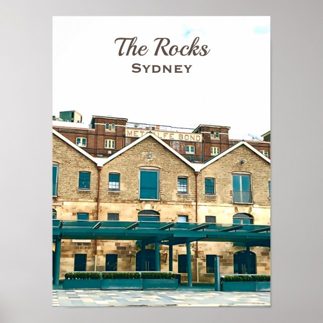 Poster O viagem do patrimônio da Rocks Sydney vintage (Frente)