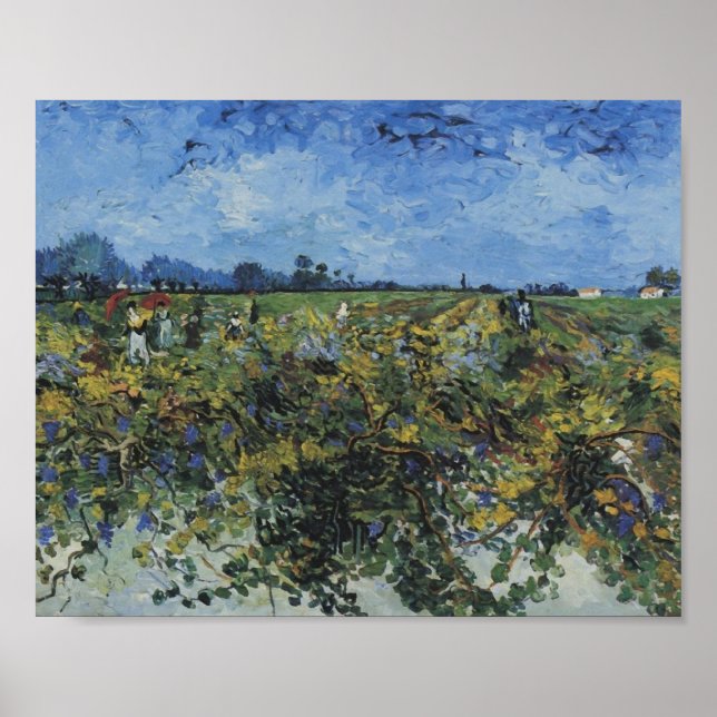 Póster O Vineyard Verde, Van Gogh Bice Art (Frente)