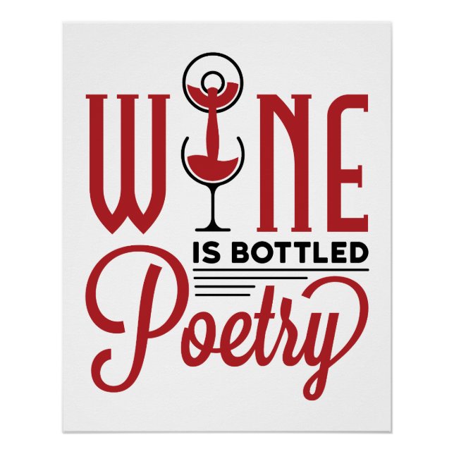 Póster O vinho é poesia engarrafada (Frente)