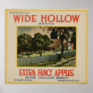 Poster O vintage Apple velho frutifica etiquetas da caixa