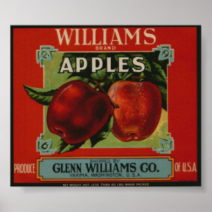 Poster O vintage Apple velho frutifica etiquetas da caixa
