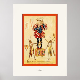 Póster O vintage do ~ do circo do gafanhoto de Frolie