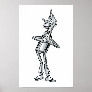Poster O vintage mágico de Oz, sorriso feliz de Tinman