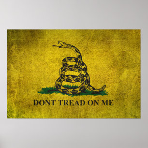 Póster O vintage não pisa em mim a bandeira de Gadsden