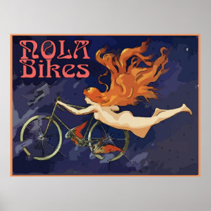 Póster O vintage NOLA Bikes o anjo