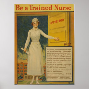Poster O vintage seja uma enfermeira treinada
