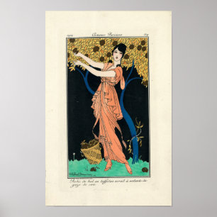 Póster O vintage traja Parisians por H Robert Dammy