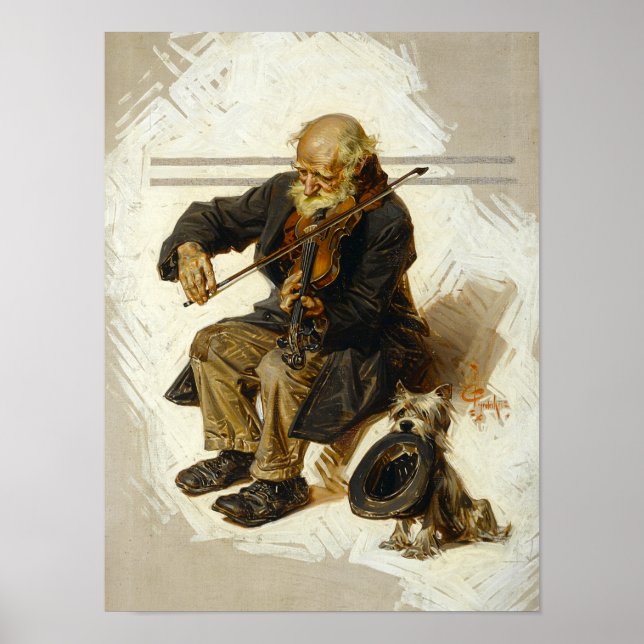 Poster O Violinista e seu Assistente, 1916 (Frente)