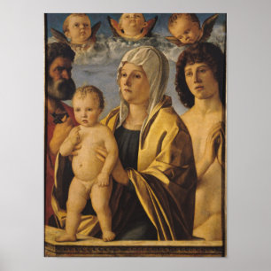 Poster O Virgin & a criança com St Peter & St.