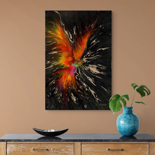 Poster O Voo da Fênix – Renascimento Abstrato Ígneo