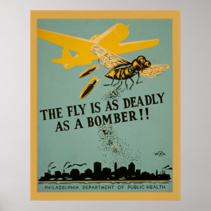 Póster O Voo É Tão Mortal Como Um Bombardeiro Vintage WPA