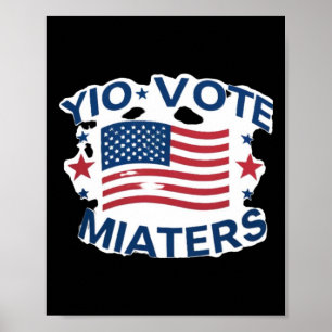 Poster O Voto Patriótico S Design Com Bandeira Americana 